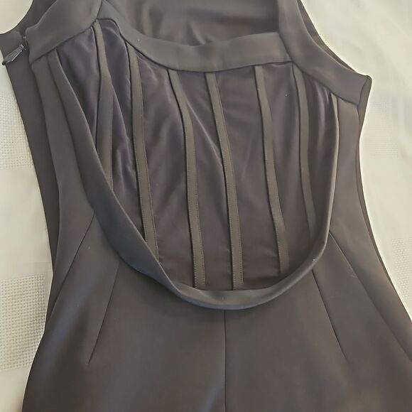 HP Marciano Cocktail Bodycon Midi  Dress With Sheer Back Small Black - Picture 10 of 16